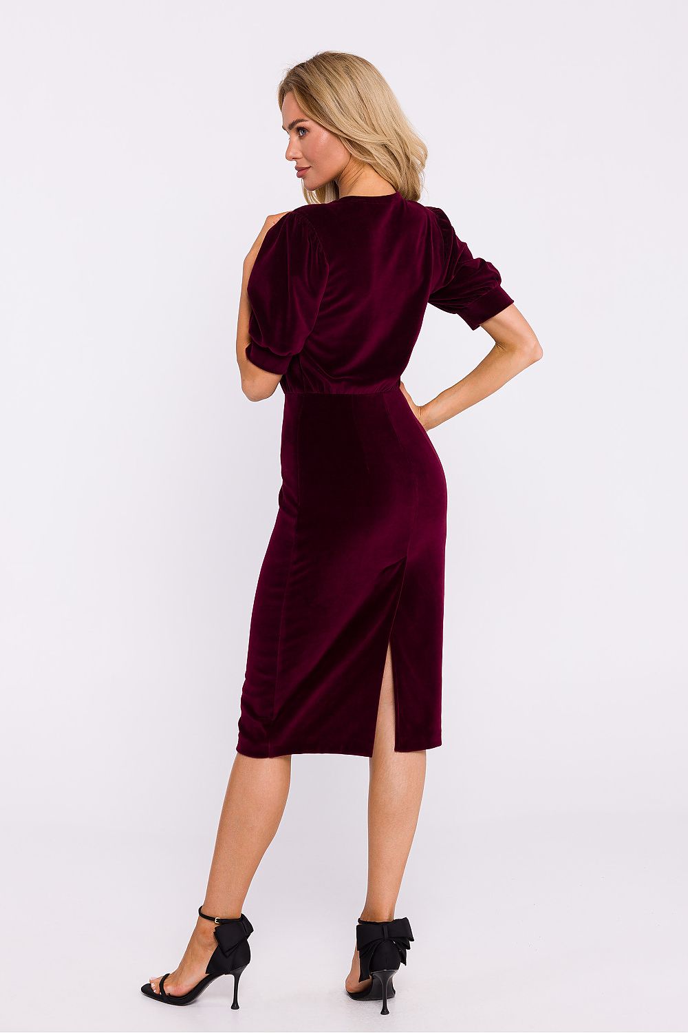 Velour Dagkjole Moe til dame fra MS StyleHaven, laget av polyester, farge Rosa, størrelse s, med 45720 ermer, perfekt til dress