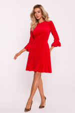 Dagkjole Moe til dame fra MS StyleHaven, laget av Velur, farge Rød, størrelse M, med 45720 ermer, perfekt til dress