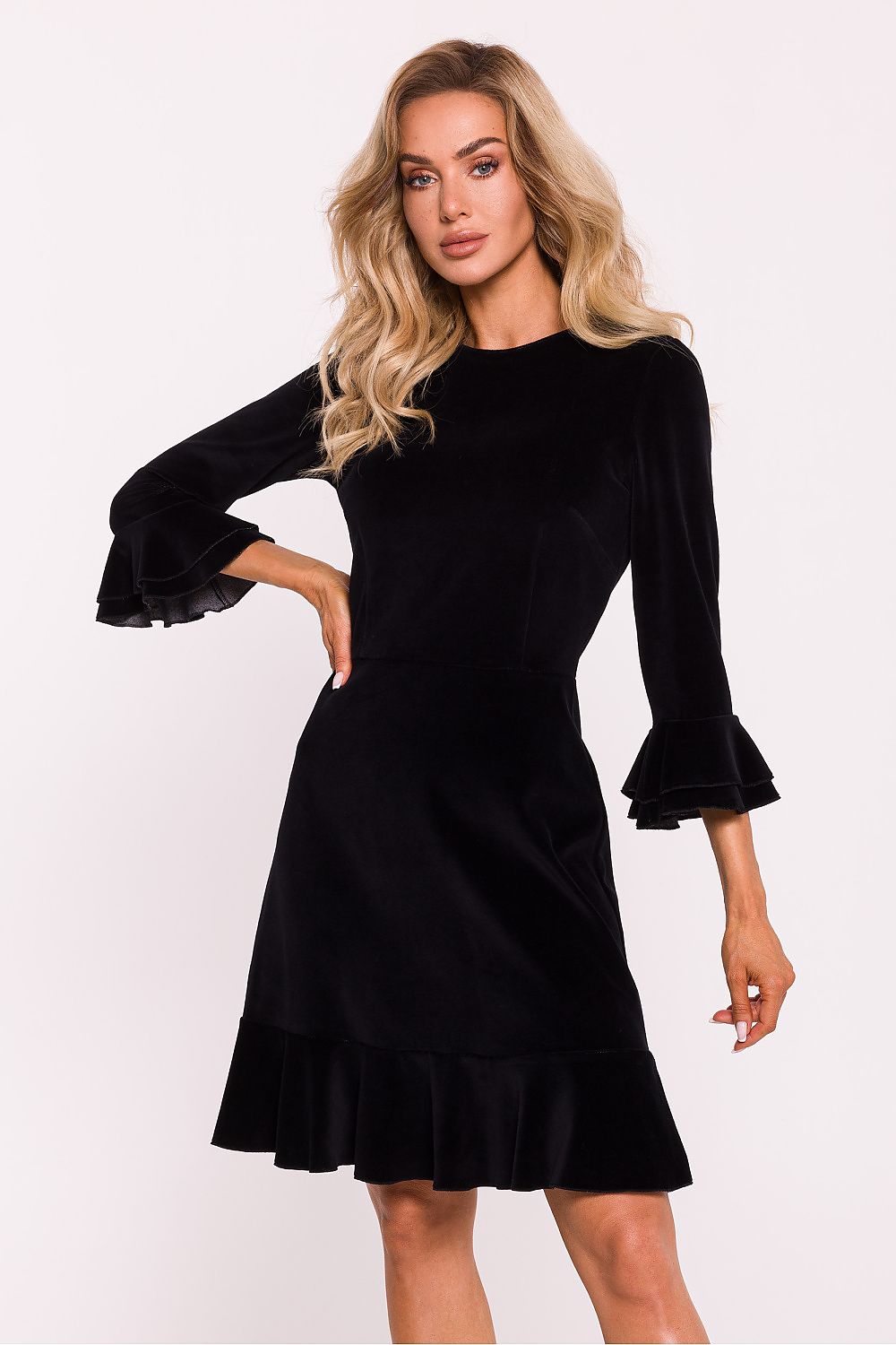 Dagkjole Moe til dame fra MS StyleHaven, laget av Velur, farge Rød, størrelse XL, med 45720 ermer, perfekt til dress