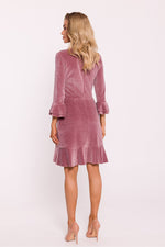 Dagkjole Moe til dame fra MS StyleHaven, laget av Velur, farge Rosa, størrelse s, med 45720 ermer, perfekt til dress