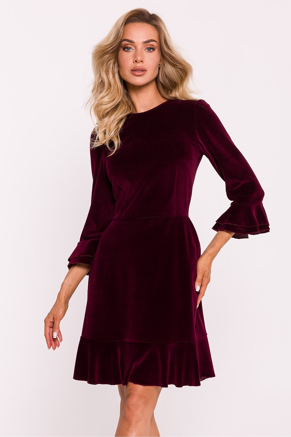 Dagkjole Moe til dame fra MS StyleHaven, laget av Velur, farge Rosa, størrelse M, med 45720 ermer, perfekt til dress