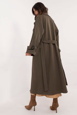 Lakerta Trench Coat i bomull til dame til dame fra MS StyleHaven, laget av Bomull, farge Svart, størrelse S/M, med long ermer, perfekt til casual; dress
