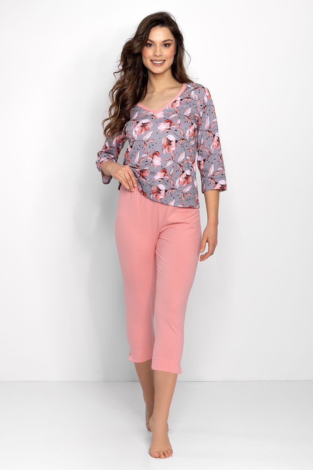 Pyjamas Momenti Per Me til dame fra MS StyleHaven, laget av Bomull; Elastan-1, farge Rosa, størrelse s, med long ermer, perfekt til casual; dress
