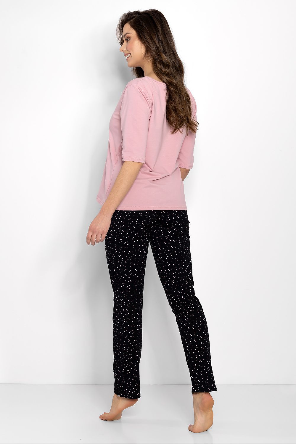 Pyjamas Momenti Per Me til dame fra MS StyleHaven, laget av Bomull; Elastan-1, farge Svart, størrelse M, med long ermer, perfekt til casual; dress