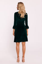Dagkjole Moe til dame fra MS StyleHaven, laget av Velur, farge Grønn, størrelse L, med 45720 ermer, perfekt til dress