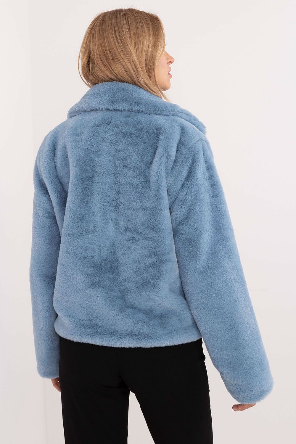 Elegant Pelsjakke med Fôret Krage - FP til dame fra MS StyleHaven, størrelse one-size-fits-all, med long, kjolelengde midi, kjolestil sweater
