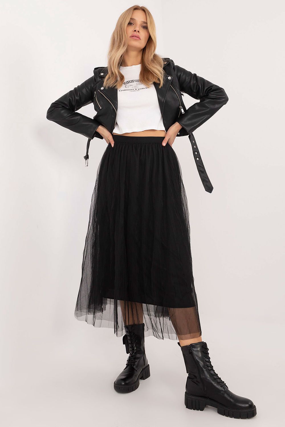 Casual Tyllskjørt med Strikk - FP til dame fra MS StyleHaven, størrelse one-size-fits-all, med long, kjolelengde midi, kjolestil sweater