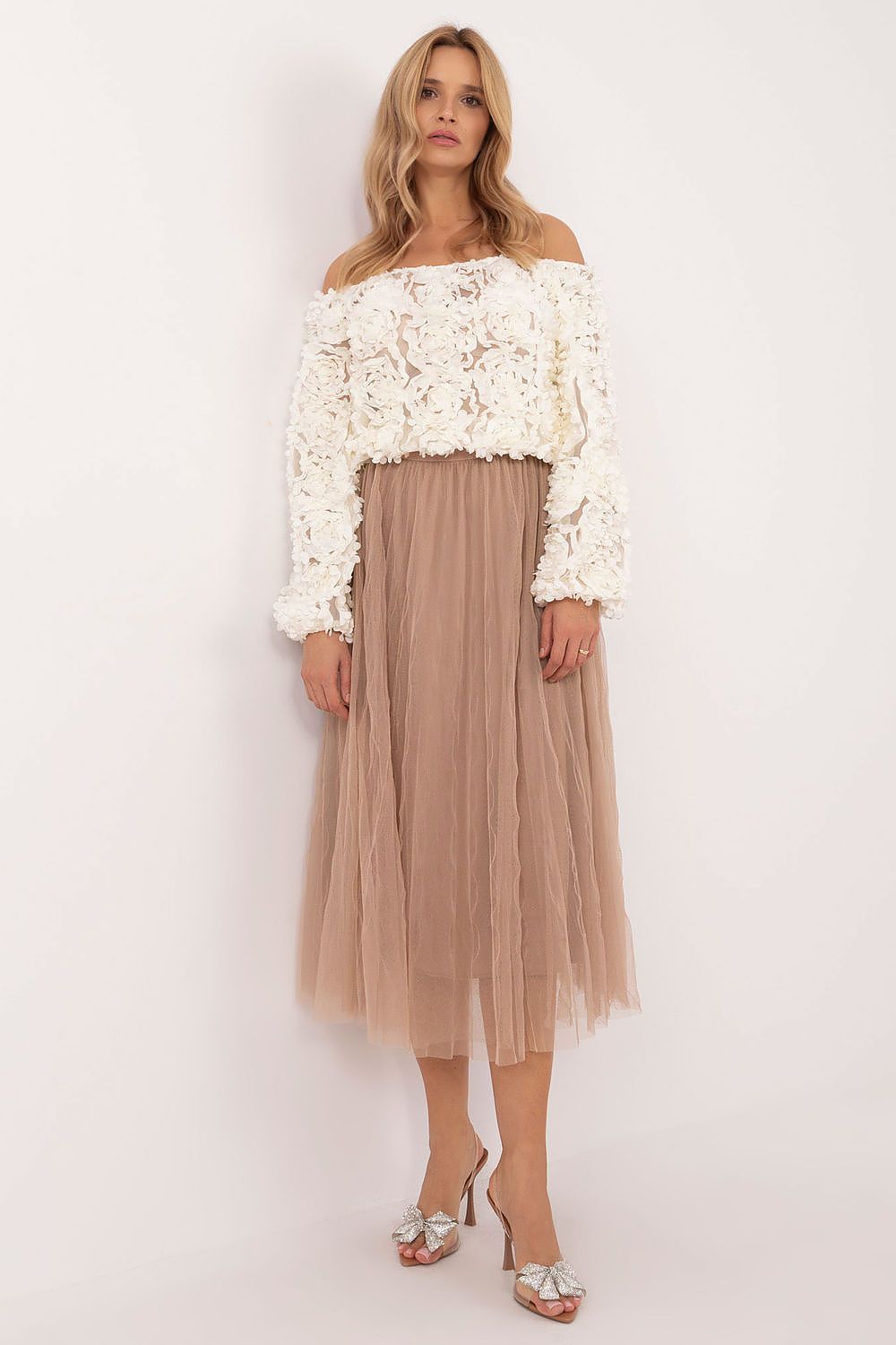 Casual Tyllskjørt med Strikk - FP til dame fra MS StyleHaven, størrelse one-size-fits-all, med long, kjolelengde midi, kjolestil sweater