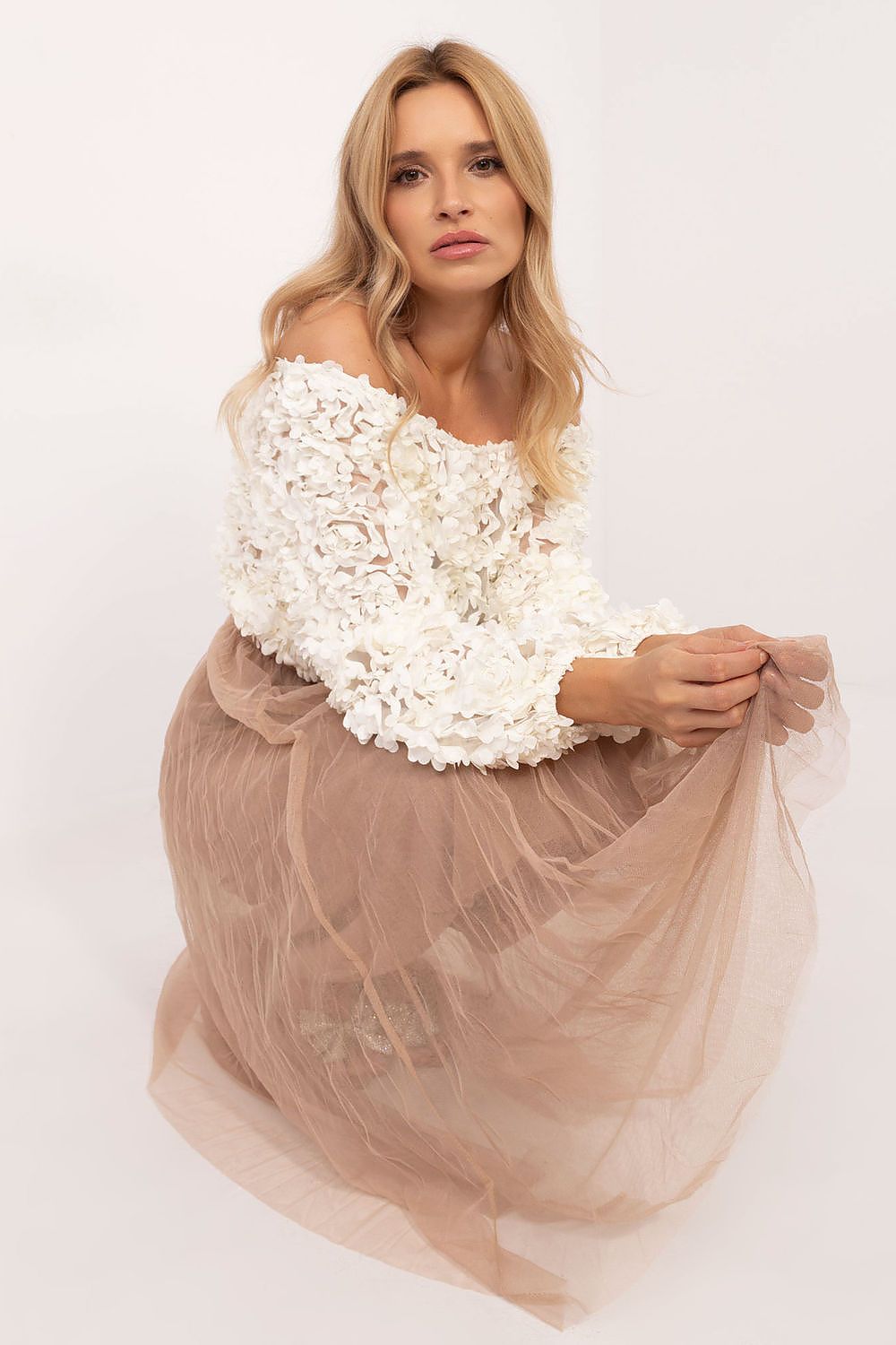 Casual Tyllskjørt med Strikk - FP til dame fra MS StyleHaven, størrelse one-size-fits-all, med long, kjolelengde midi, kjolestil sweater