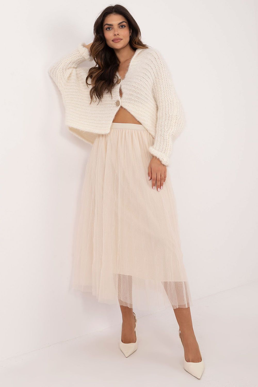 Casual Tyllskjørt med Strikk - FP til dame fra MS StyleHaven, størrelse one-size-fits-all, med long, kjolelengde midi, kjolestil sweater