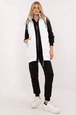 Vattert vest til dame fra MS StyleHaven, størrelse L, med long, bukselengde long, kjolelengde maxi, kjolestil gown; sheath