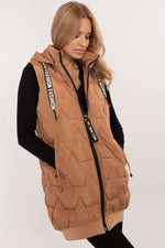 Vattert vest til dame fra MS StyleHaven, størrelse S, med long, bukselengde long, kjolelengde maxi, kjolestil gown; sheath