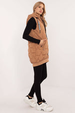 Vattert vest til dame fra MS StyleHaven, størrelse XL, med long, bukselengde long, kjolelengde maxi, kjolestil gown; sheath