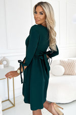 Alice kjole til dame fra MS StyleHaven, laget av polyester, farge Blå, størrelse XL, med cap; 3-4 ermer, perfekt til casual; dress