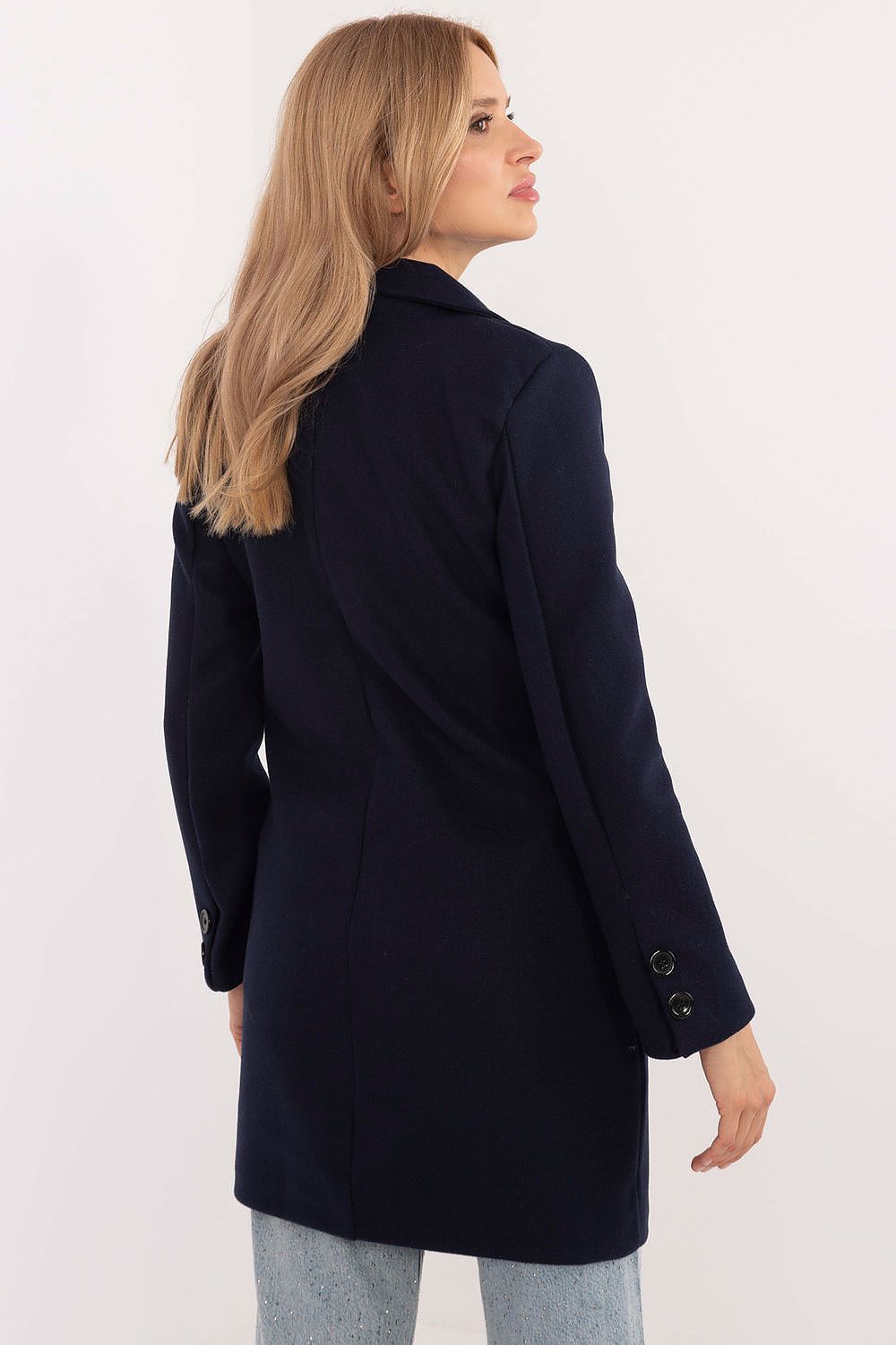 Frakk Och Bella til dame fra MS StyleHaven, laget av Viskose, farge Marineblå, størrelse L, med short ermer, perfekt til casual; dress
