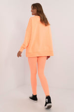 Casual Sett med Lang Sweatshirt og Ribbestrikkede Leggings - FP til dame fra MS StyleHaven, størrelse one-size-fits-all, med long, kjolelengde knee, kjolestil sweater