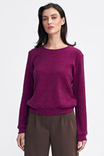 Bluse Nife til dame fra MS StyleHaven, laget av polyester, farge Fiolett, størrelse 36, med long ermer, perfekt til casual; dress