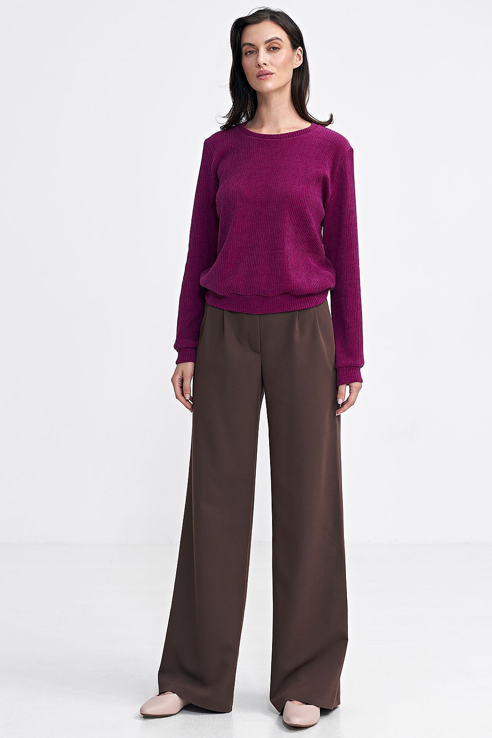 Bluse Nife til dame fra MS StyleHaven, laget av polyester, farge Fiolett, størrelse 38, med long ermer, perfekt til casual; dress
