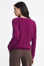Bluse Nife til dame fra MS StyleHaven, laget av polyester, farge Fiolett, størrelse 40, med long ermer, perfekt til casual; dress