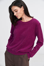 Bluse Nife til dame fra MS StyleHaven, laget av polyester, farge Fiolett, størrelse 42, med long ermer, perfekt til casual; dress
