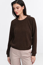 Bluse Nife til dame fra MS StyleHaven, laget av polyester, farge Brun, størrelse 42, med long ermer, perfekt til casual; dress