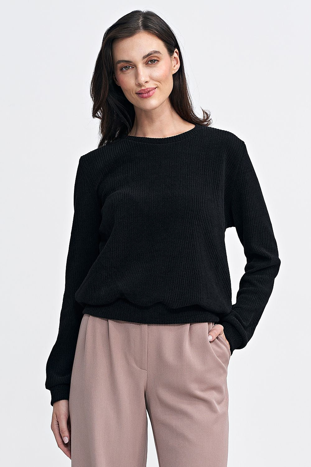 Bluse Nife til dame fra MS StyleHaven, laget av polyester, farge Svart, størrelse 36, med long ermer, perfekt til casual; dress