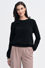 Bluse Nife til dame fra MS StyleHaven, laget av polyester, farge Svart, størrelse 36, med long ermer, perfekt til casual; dress