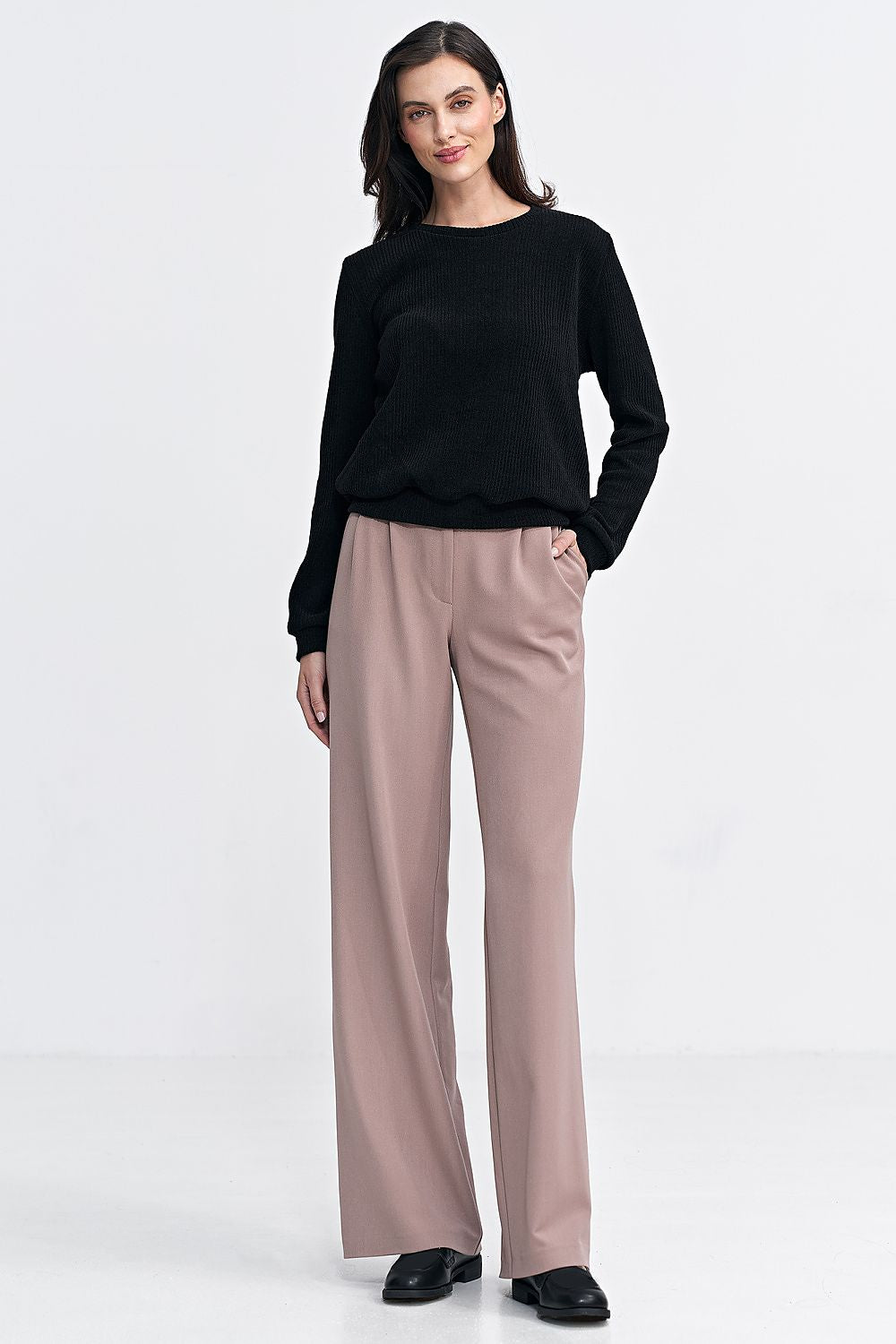 Bluse Nife til dame fra MS StyleHaven, laget av polyester, farge Svart, størrelse 38, med long ermer, perfekt til casual; dress