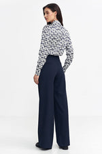 Bukser Nife til dame fra MS StyleHaven, laget av polyester; Viskose, farge Marineblå, størrelse 40, med long ermer, perfekt til casual; dress