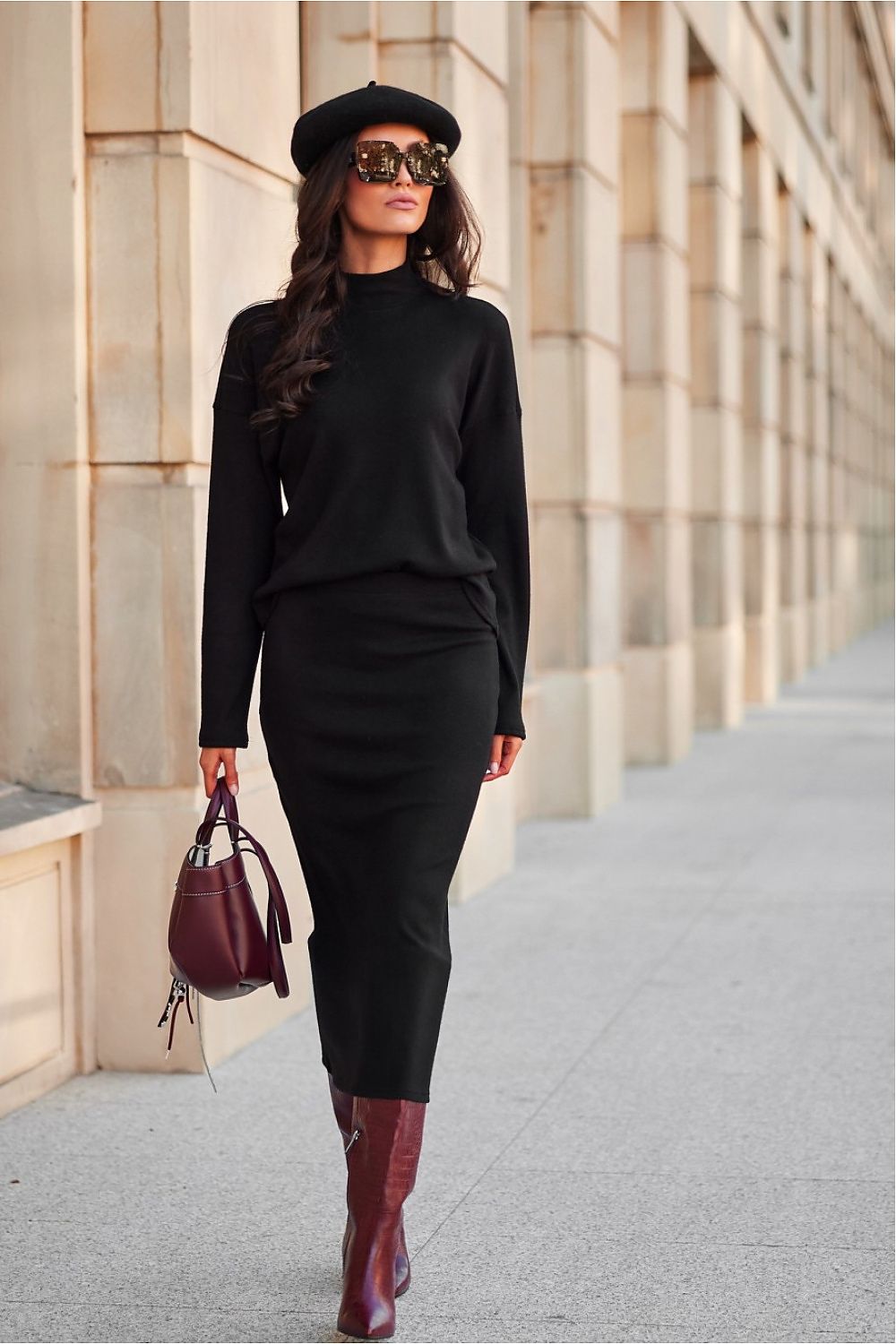 Carmen – strikkeskjørt med stil og komfort - Roco Fashion fra MS StyleHaven, størrelse 38, med long, bukselengde long, kjolelengde midi, kjolestil wrap; a-line