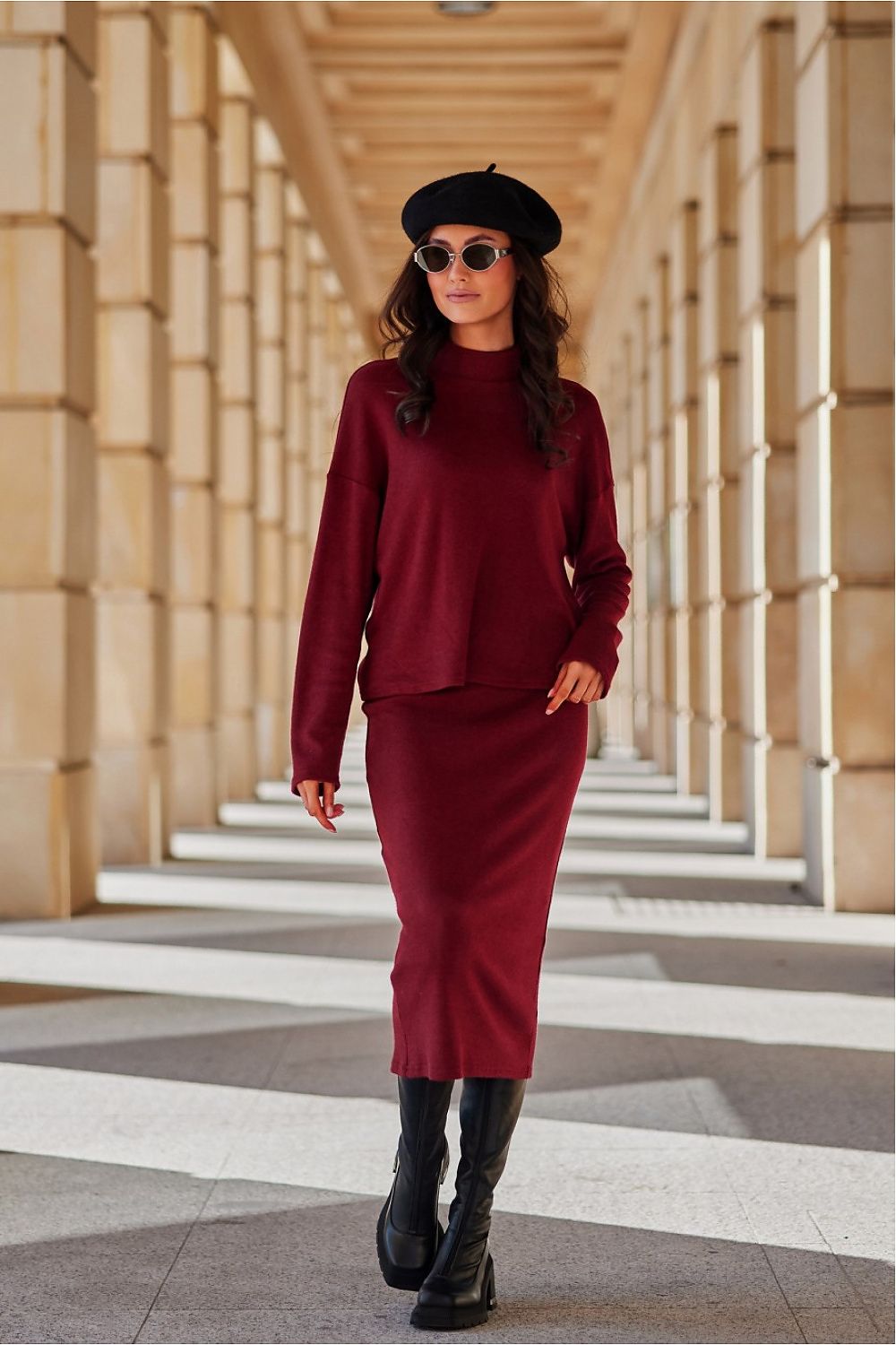 Carmen – strikkeskjørt med stil og komfort - Roco Fashion fra MS StyleHaven, størrelse 40, med long, bukselengde long, kjolelengde midi, kjolestil wrap; a-line