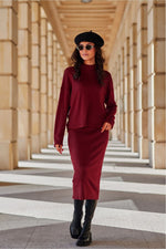 Carmen – strikkeskjørt med stil og komfort - Roco Fashion fra MS StyleHaven, størrelse 40, med long, bukselengde long, kjolelengde midi, kjolestil wrap; a-line