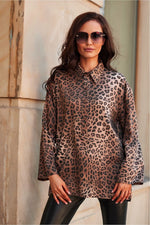 Roco Fashion Larisa Shorte – Mønstret viskoseskjorte med elegante detaljer fra MS StyleHaven, størrelse 36, med long, bukselengde long, kjolelengde midi; knee, kjolestil a-line