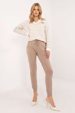 Sett - Relevance til dame fra MS StyleHaven, laget av Bomull; Elastan-1, farge beige, størrelse S/M, med long ermer, perfekt til dress