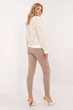 Sett - Relevance til dame fra MS StyleHaven, laget av Bomull; Elastan-1, farge beige, størrelse S/M, med long ermer, perfekt til dress