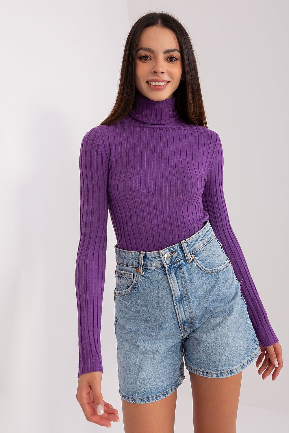 Turtleneck genser til dame fra MS StyleHaven, størrelse M/L, med long, bukselengde long, kjolelengde short; knee; mini; midi, kjolestil sweater; other