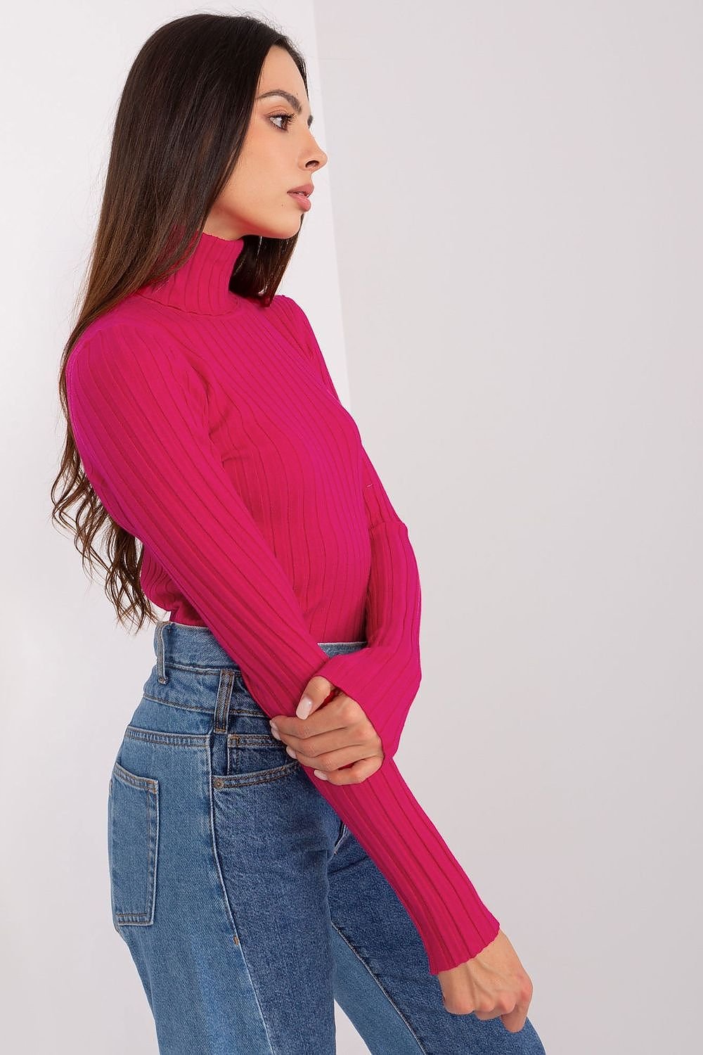 Turtleneck genser til dame fra MS StyleHaven, størrelse M/L, med long, bukselengde long, kjolelengde short; knee; mini; midi, kjolestil sweater; other