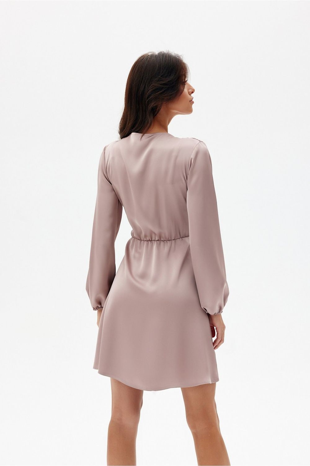 Catlin – sateng Minikjole av Roco Fashion fra MS StyleHaven, størrelse 36, med long, bukselengde long, kjolelengde mini, kjolestil wrap; a-line