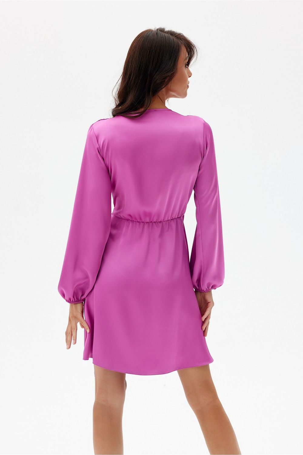 Catlin – sateng Minikjole av Roco Fashion fra MS StyleHaven, størrelse 36, med long, bukselengde long, kjolelengde mini, kjolestil wrap; a-line