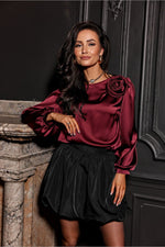 Evelyn Sateng Bluse - Roco Fashion fra MS StyleHaven, størrelse 40, bukselengde long, kjolelengde midi, kjolestil wrap; a-line
