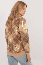Rutete Casual Sweatshirt med Glidelåskrage - FP til dame fra MS StyleHaven, størrelse s, med long, kjolelengde knee, kjolestil sweater