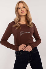 Universal Bluse med Broderi - FP til dame fra MS StyleHaven, størrelse M, med long, kjolelengde knee, kjolestil sweater
