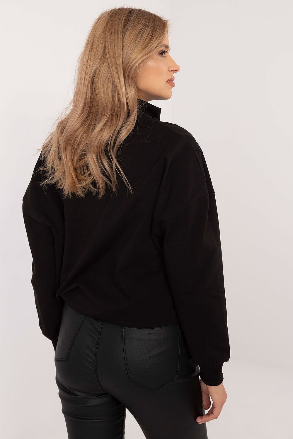 Sweatshirt med glidelås til dame fra MS StyleHaven, størrelse L, med short, bukselengde long, kjolelengde maxi, kjolestil gown; sheath