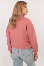 Sweatshirt med glidelås til dame fra MS StyleHaven, størrelse M, med short, bukselengde long, kjolelengde maxi, kjolestil gown; sheath