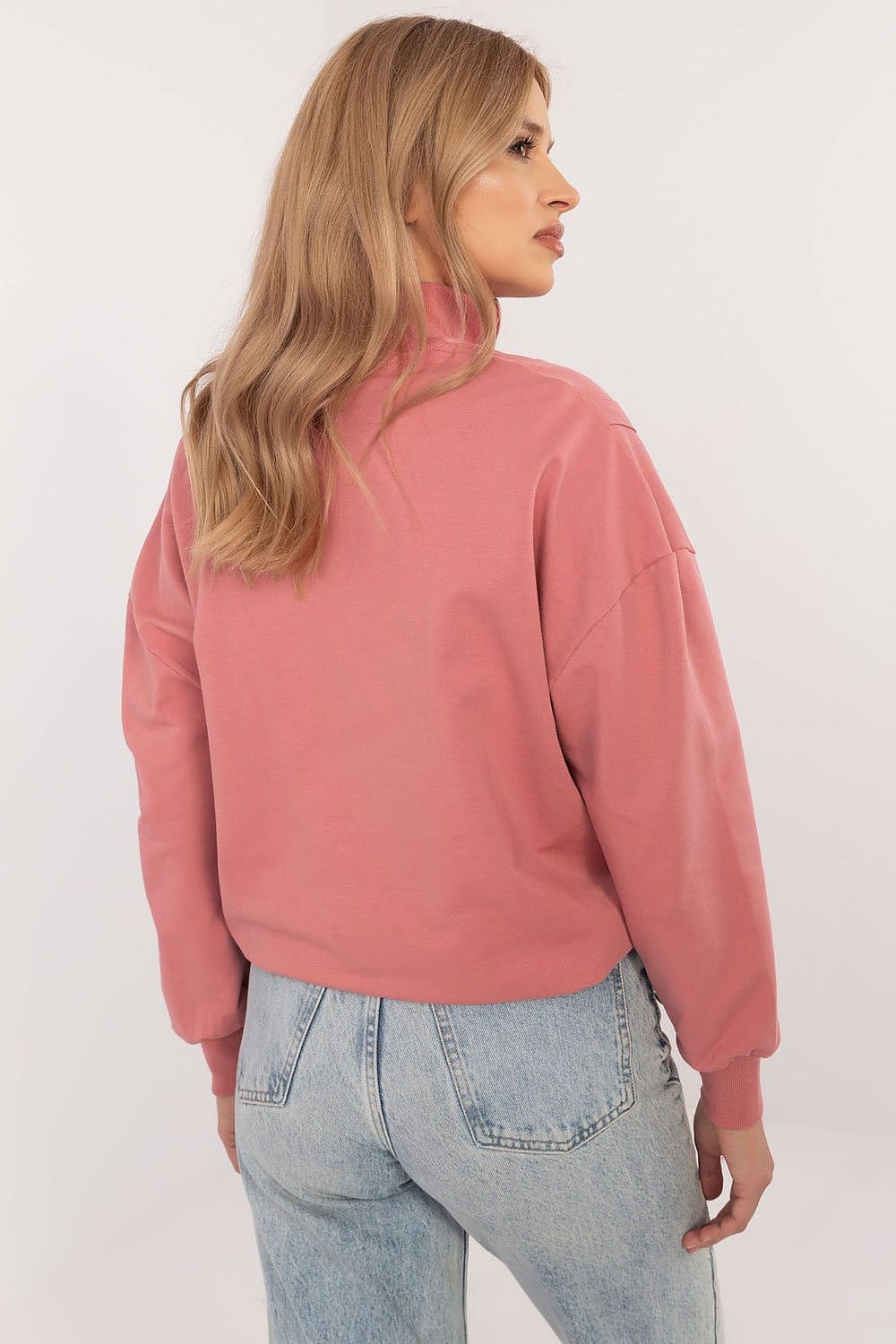 Sweatshirt med glidelås til dame fra MS StyleHaven, størrelse M, med short, bukselengde long, kjolelengde maxi, kjolestil gown; sheath