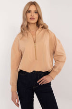 Sweatshirt med glidelås til dame fra MS StyleHaven, størrelse XL, med short, bukselengde long, kjolelengde maxi, kjolestil gown; sheath