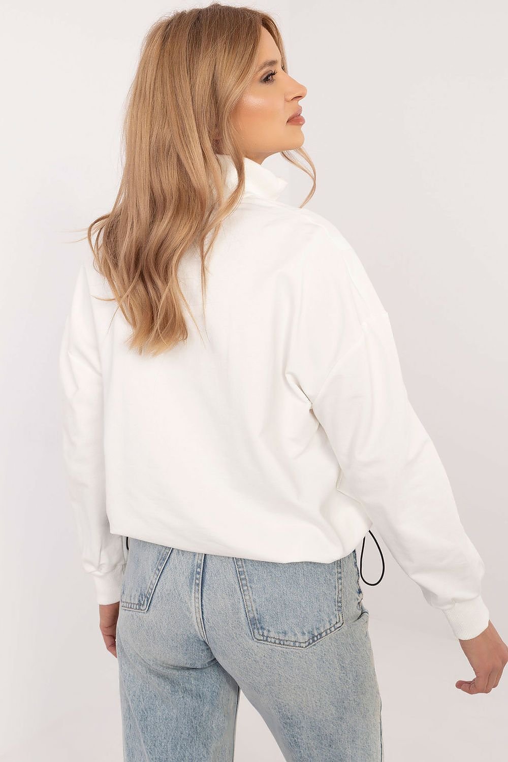 Sweatshirt med glidelås til dame fra MS StyleHaven, størrelse XL, med short, bukselengde long, kjolelengde maxi, kjolestil gown; sheath