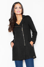 kort kåpe - Figl til dame fra MS StyleHaven, laget av polyester; Ull, farge Grå, størrelse L, med long ermer, perfekt til casual; dress