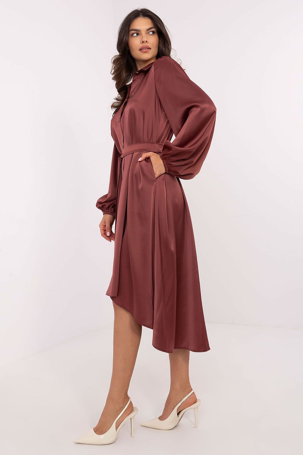 Wild Charm – Lakerta Skjortekjole til dame fra MS StyleHaven, laget av Viskose; polyester, farge Rød 2, størrelse L/XL, med long ermer, perfekt til casual; dress