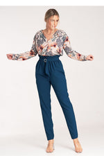 Golden Grace Pants - Figl til dame fra MS StyleHaven, laget av polyester, farge Marineblå, størrelse XL, med sleeveless; strapless ermer, perfekt til casual; dress